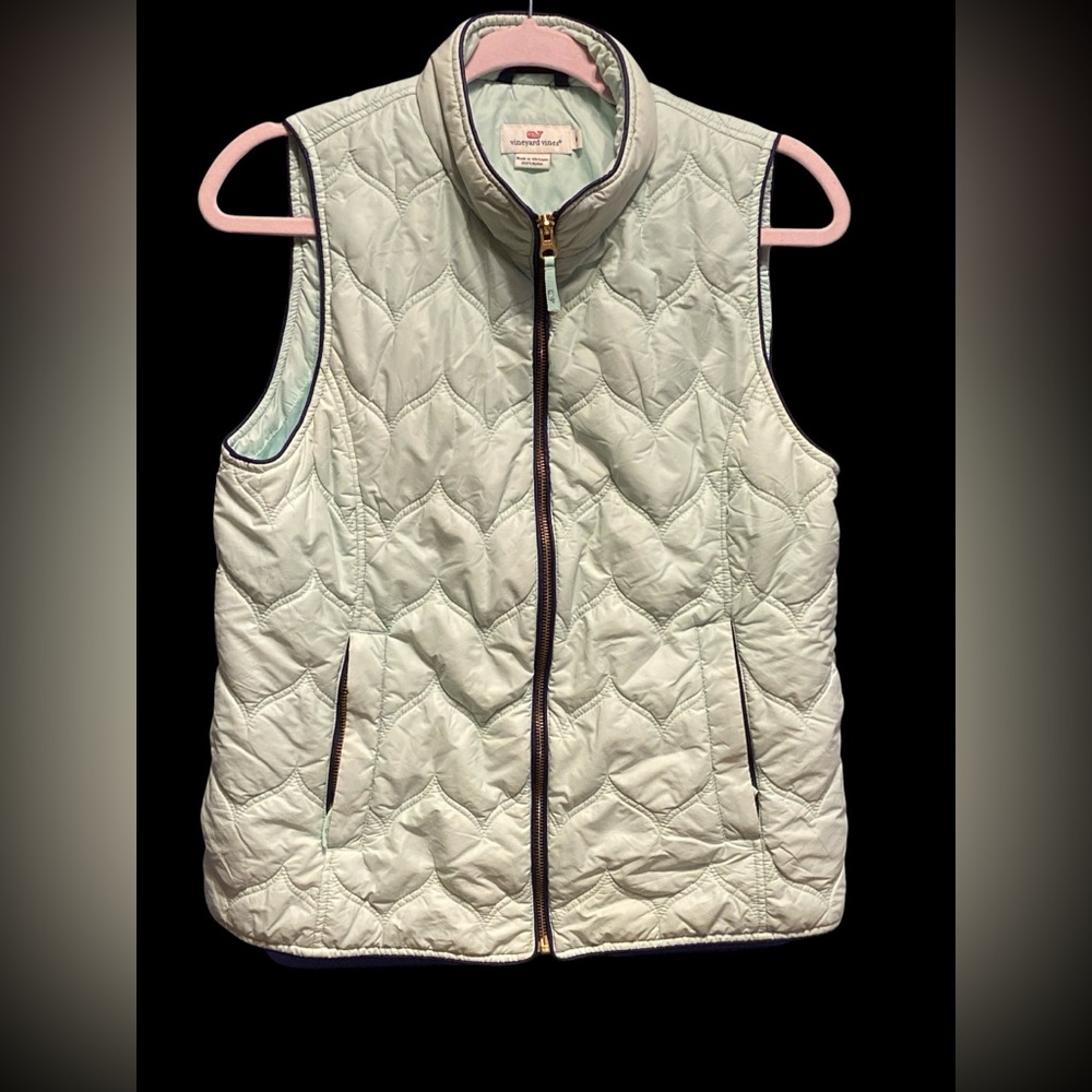 Vineyard Vines Light Gray Quilted Vest
